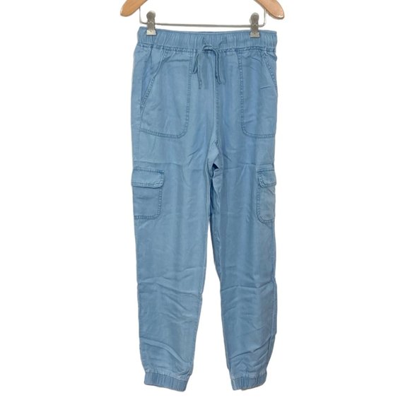 Love Tree Tencel Chambray Jogger Blue New - Picture 1 of 6